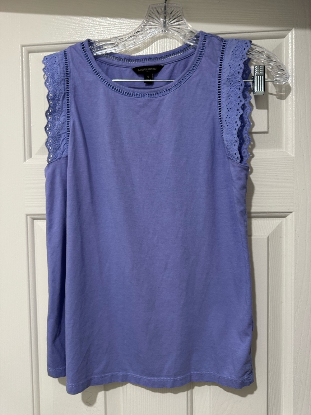 Banana Republic Lavender Eyelet-Trim Tank